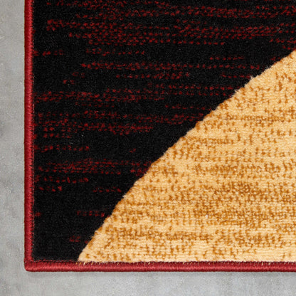 Bingo Red Modern Rug Well Woven