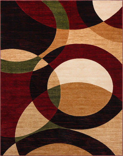 Bingo Red Modern Rug Well Woven