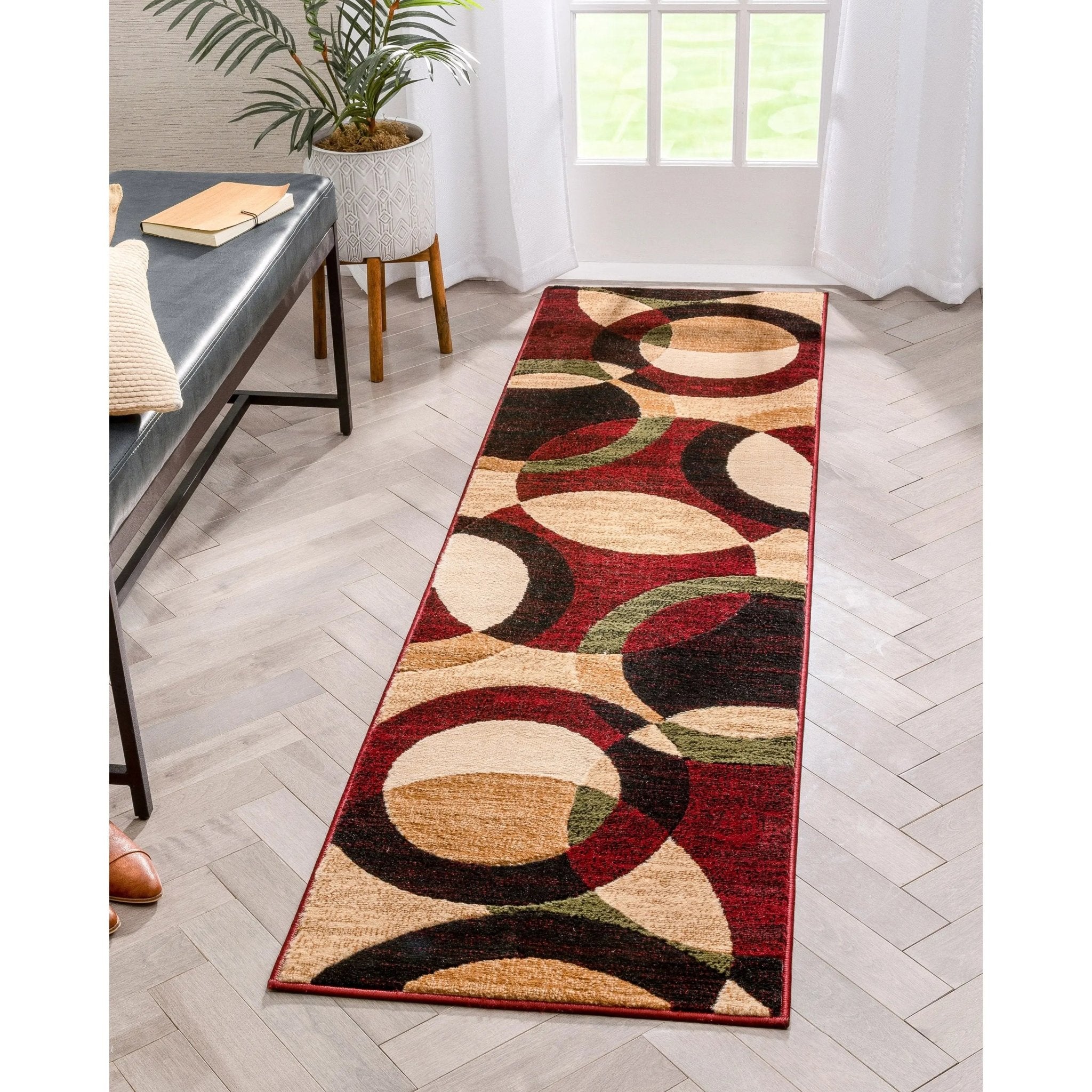 Bingo Red Modern Rug Well Woven