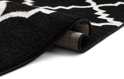 Lulu's Lattice Black Modern Rug Well Woven