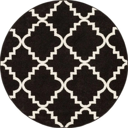 Lulu's Lattice Black Modern Rug Well Woven
