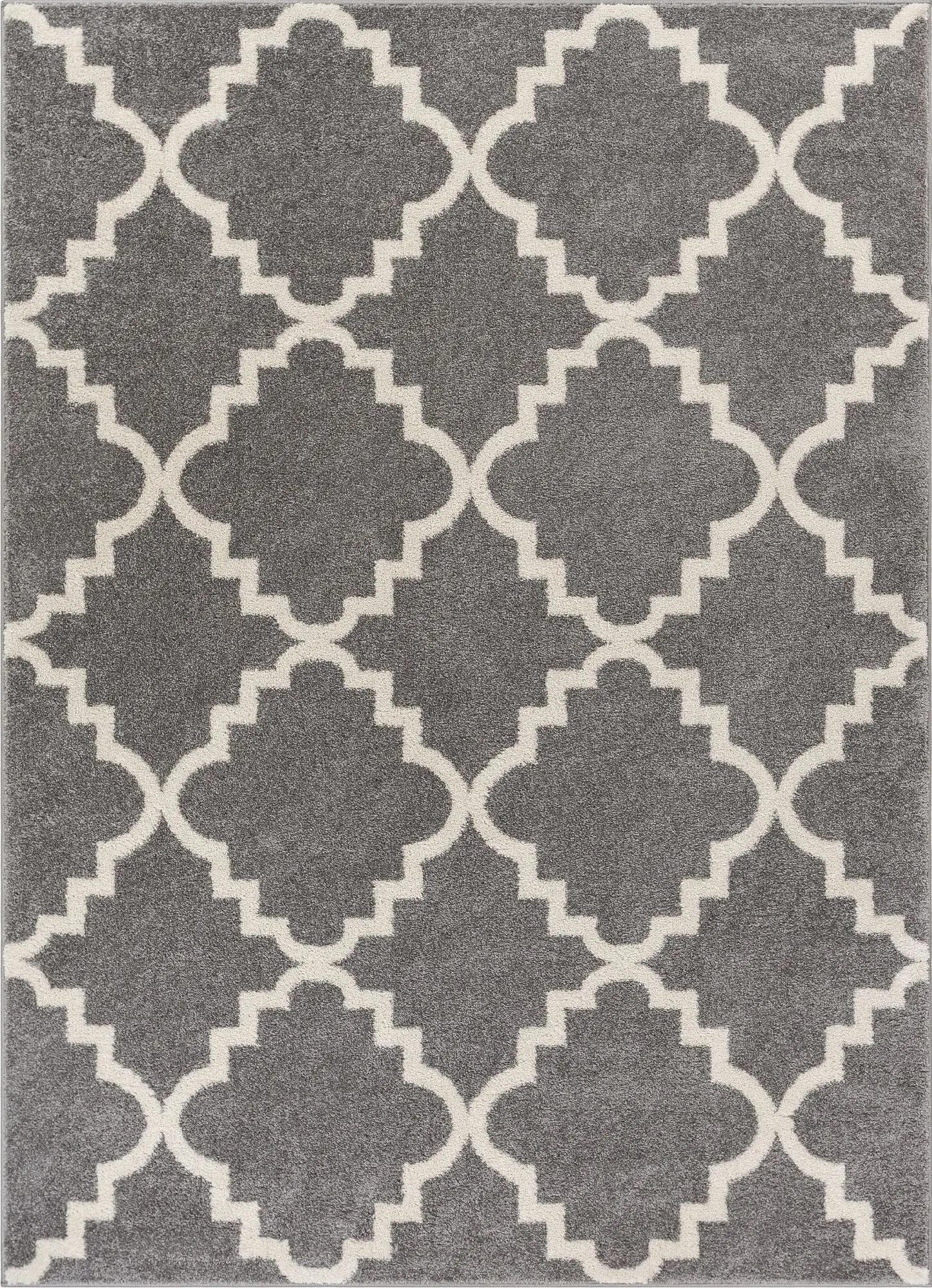 Lulu's Lattice Grey Modern Rug Well Woven