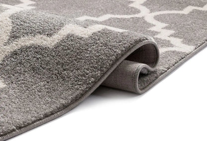 Lulu's Lattice Grey Modern Rug Well Woven