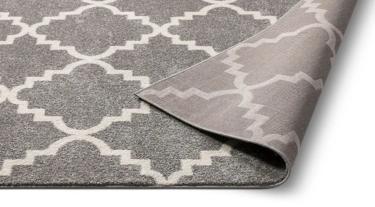 Lulu's Lattice Grey Modern Rug Well Woven