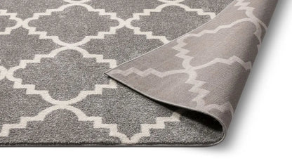 Lulu's Lattice Grey Modern Rug Well Woven