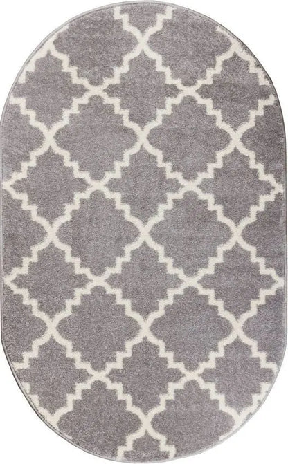 Lulu's Lattice Grey Modern Rug Well Woven