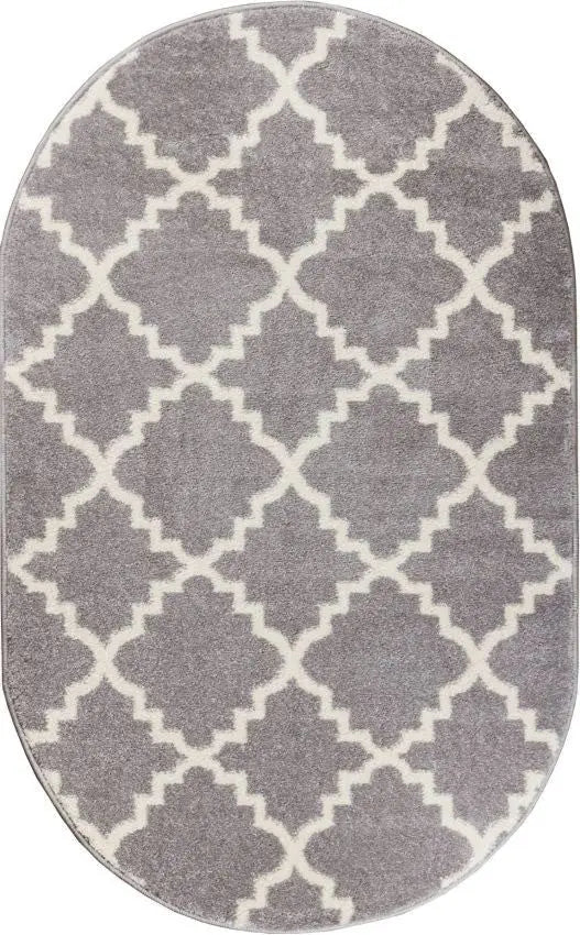 Lulu's Lattice Grey Modern Rug Well Woven