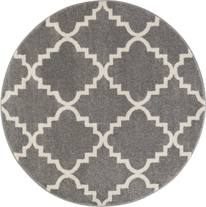 Lulu's Lattice Grey Modern Rug Well Woven