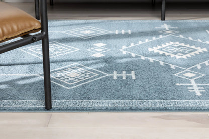 Azra Tribal Medallion Dark Blue Rug Well Woven