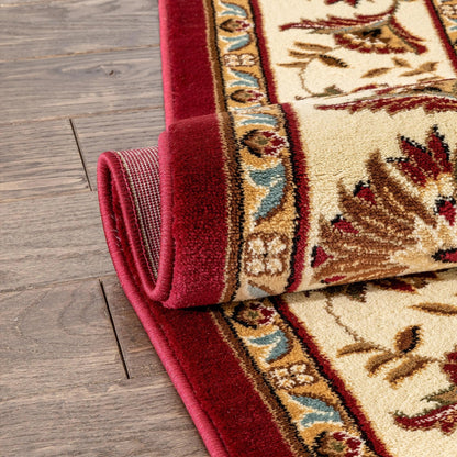Abbasi Red Traditional Rug Well Woven