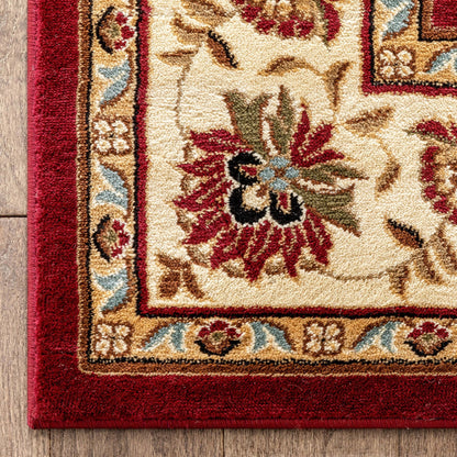 Abbasi Red Traditional Rug Well Woven