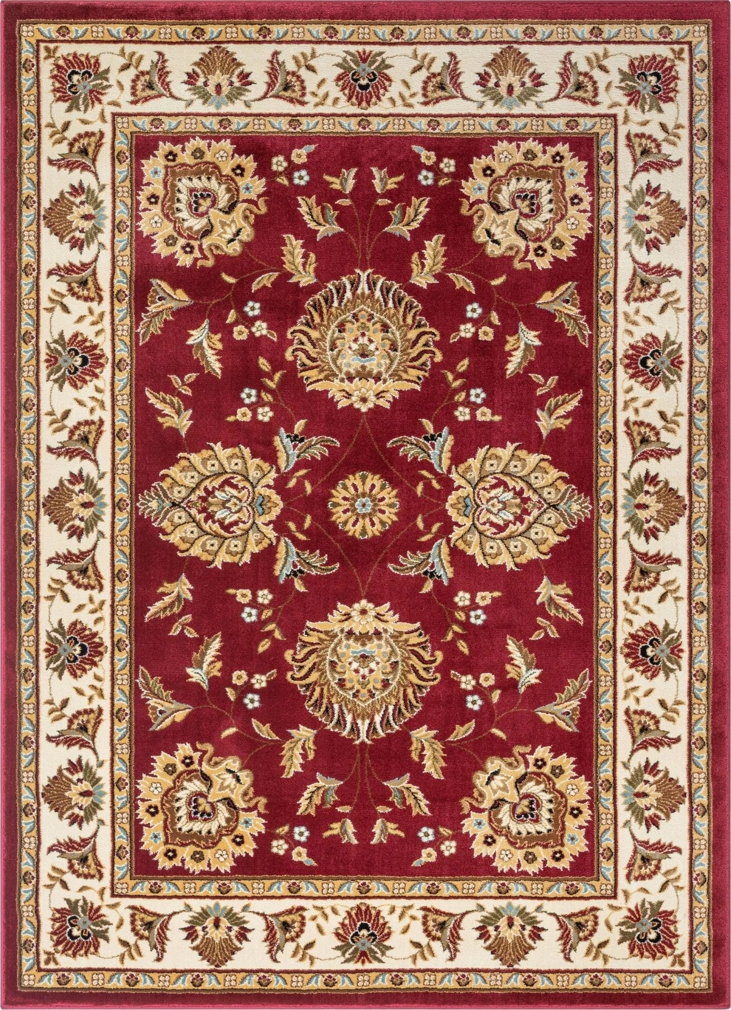 Abbasi Red Traditional Rug Well Woven