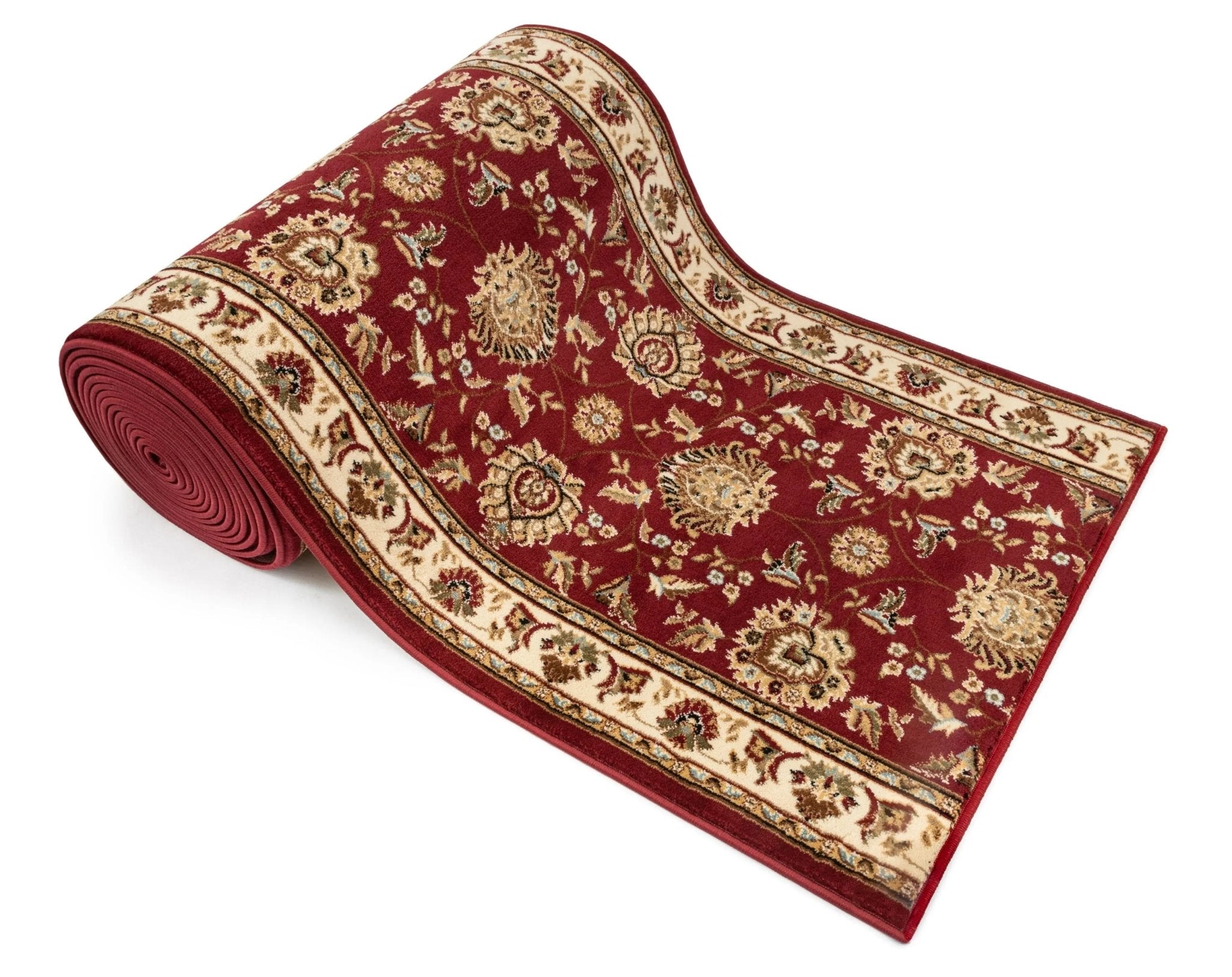 Abbasi Custom Size Runner Traditional Red Choose Your Width x Choose Your Length Hallway Runner Rug Well Woven