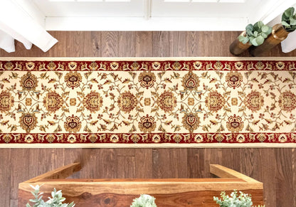Abbasi Custom Size Runner Traditional Ivory Choose Your Width x Choose Your Length Hallway Runner Rug Well Woven