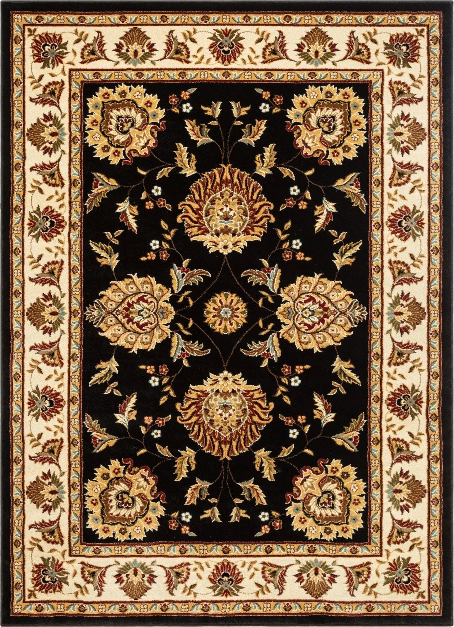 Abbasi Black Traditional Rug Well Woven
