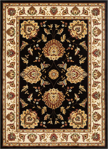 Abbasi Black Traditional Rug Well Woven