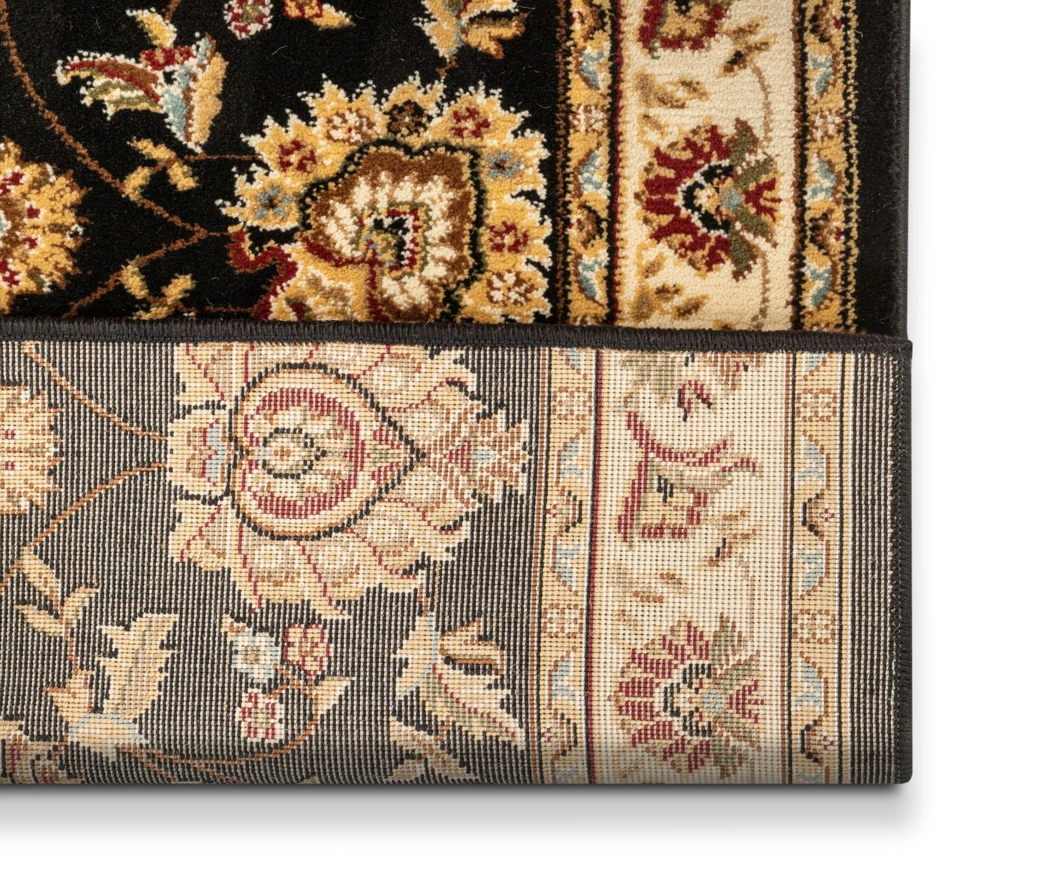 Abbasi Custom Size Runner Traditional Black Choose Your Width x Choose Your Length Hallway Runner Rug Well Woven