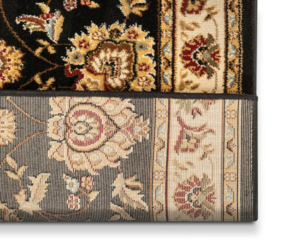 Abbasi Custom Size Runner Traditional Black Choose Your Width x Choose Your Length Hallway Runner Rug Well Woven