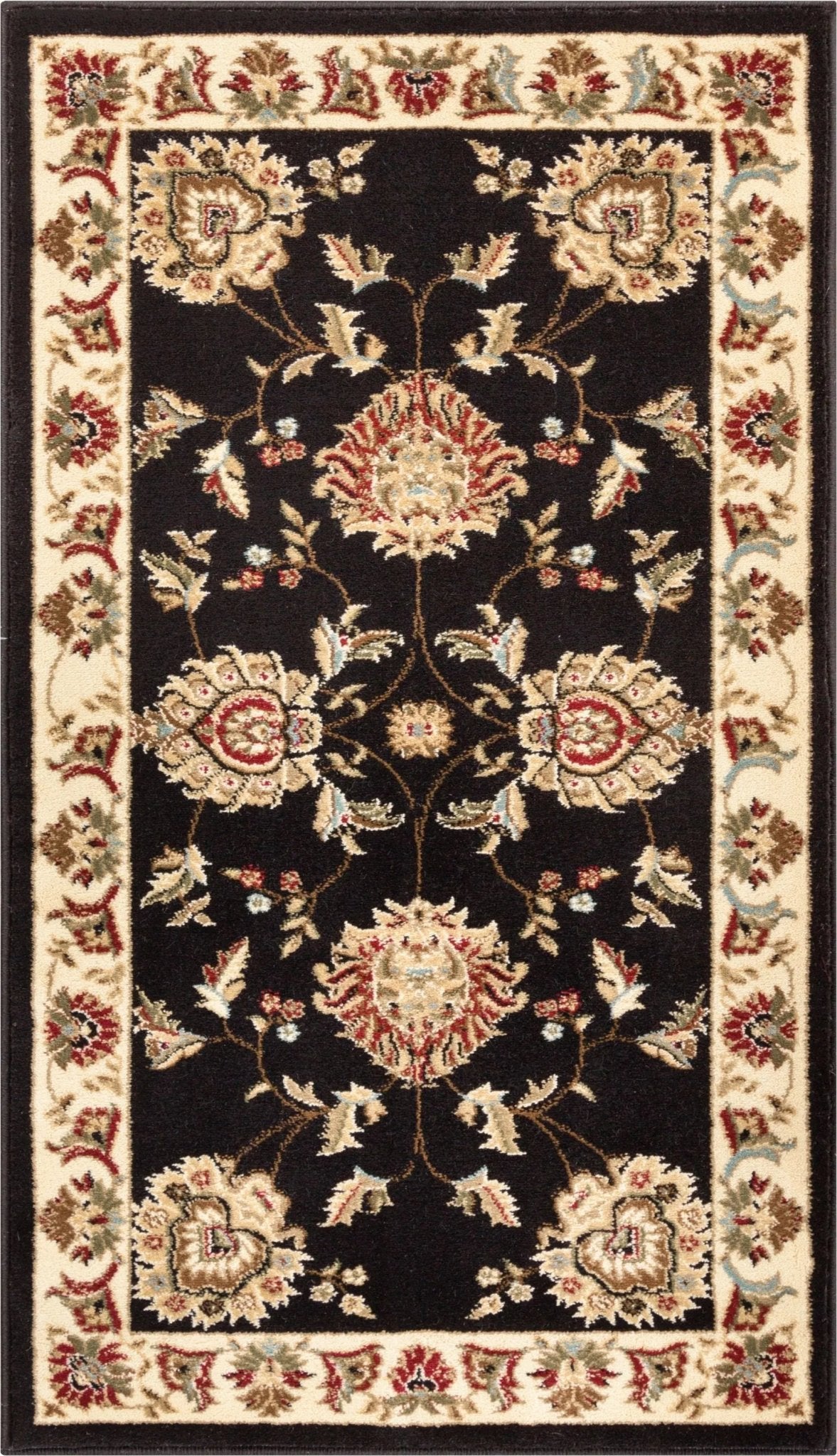 Abbasi Black Traditional Rug Well Woven