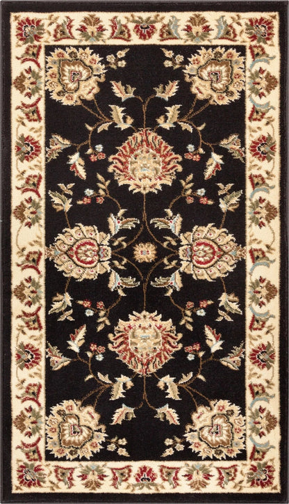 Abbasi Black Traditional Rug Well Woven