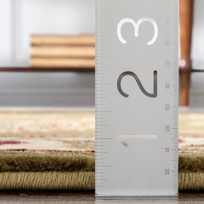 Abbasi Green Traditional Rug Well Woven