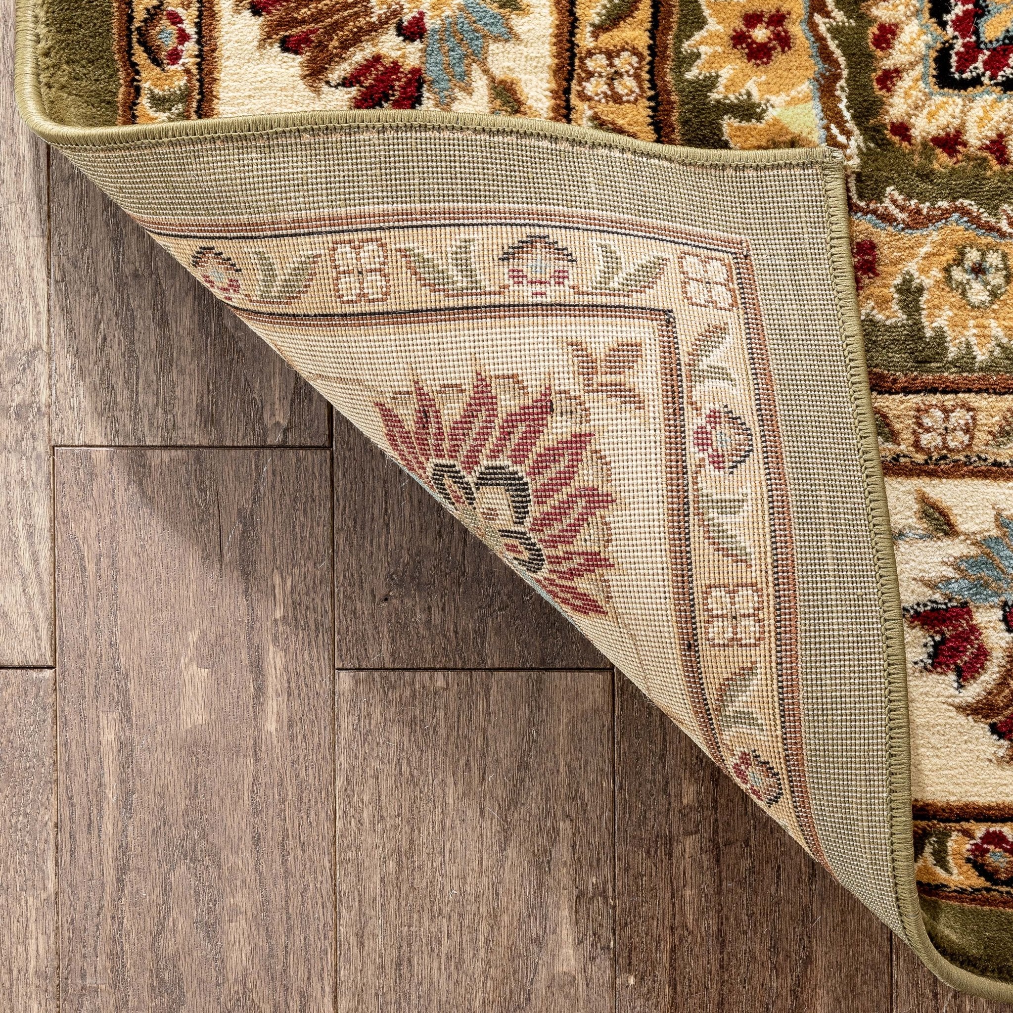 Abbasi Green Traditional Rug Well Woven