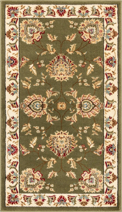 Abbasi Green Traditional Rug Well Woven