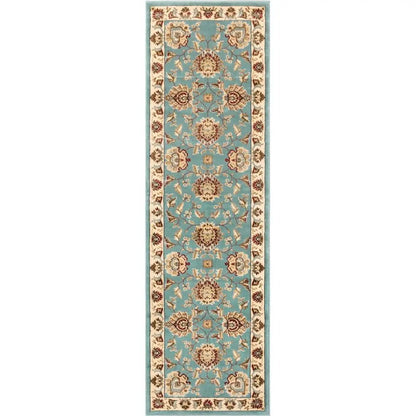 Abbasi Light Blue Traditional Rug Well Woven