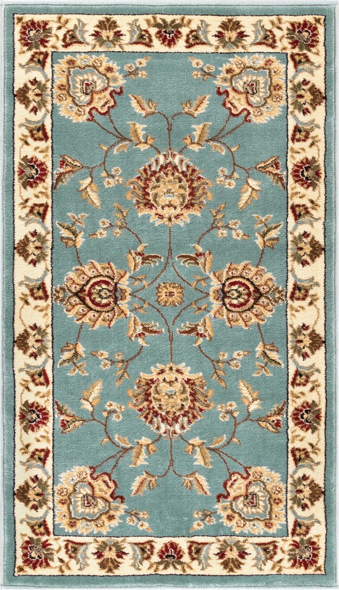 Abbasi Light Blue Traditional Rug Well Woven