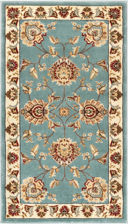 Abbasi Light Blue Traditional Rug Well Woven