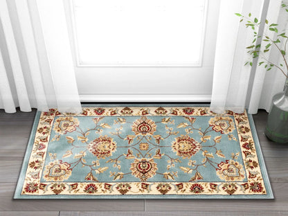 Abbasi Light Blue Traditional Rug Well Woven