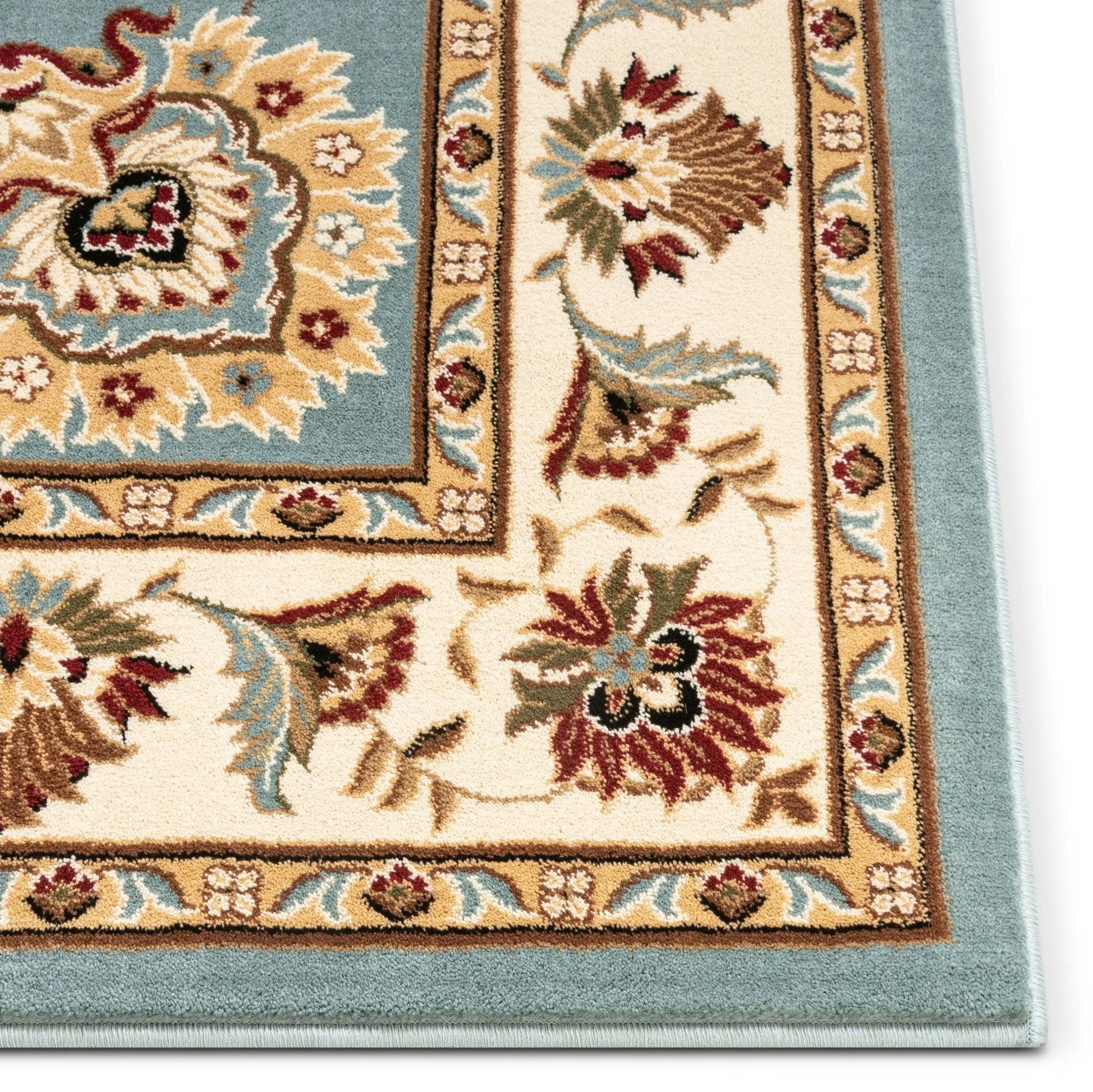 Abbasi Light Blue Traditional Rug Well Woven