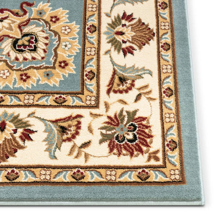 Abbasi Light Blue Traditional Rug Well Woven