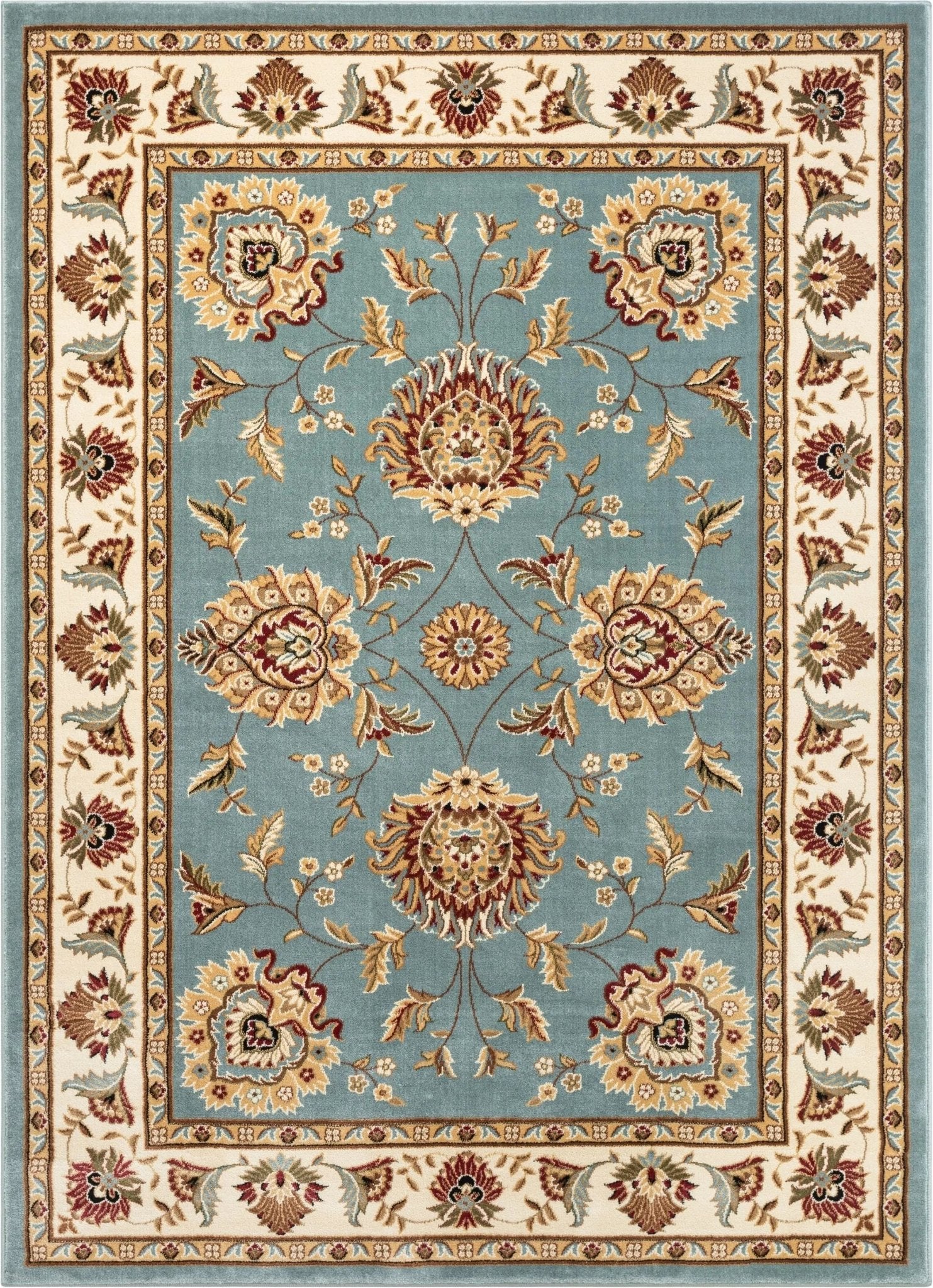 Abbasi Light Blue Traditional Rug Well Woven