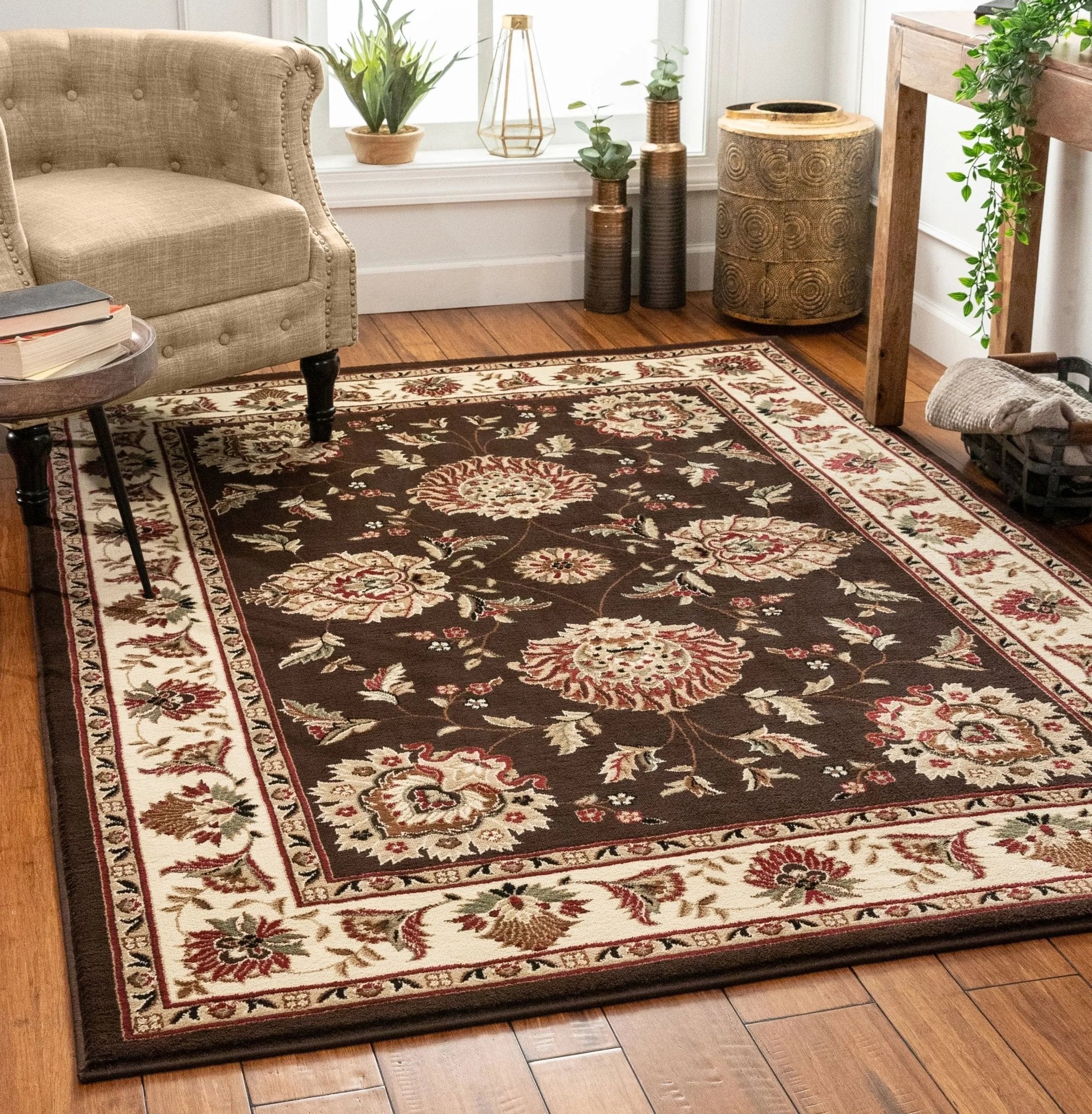 Abbasi Brown Traditional Rug Well Woven