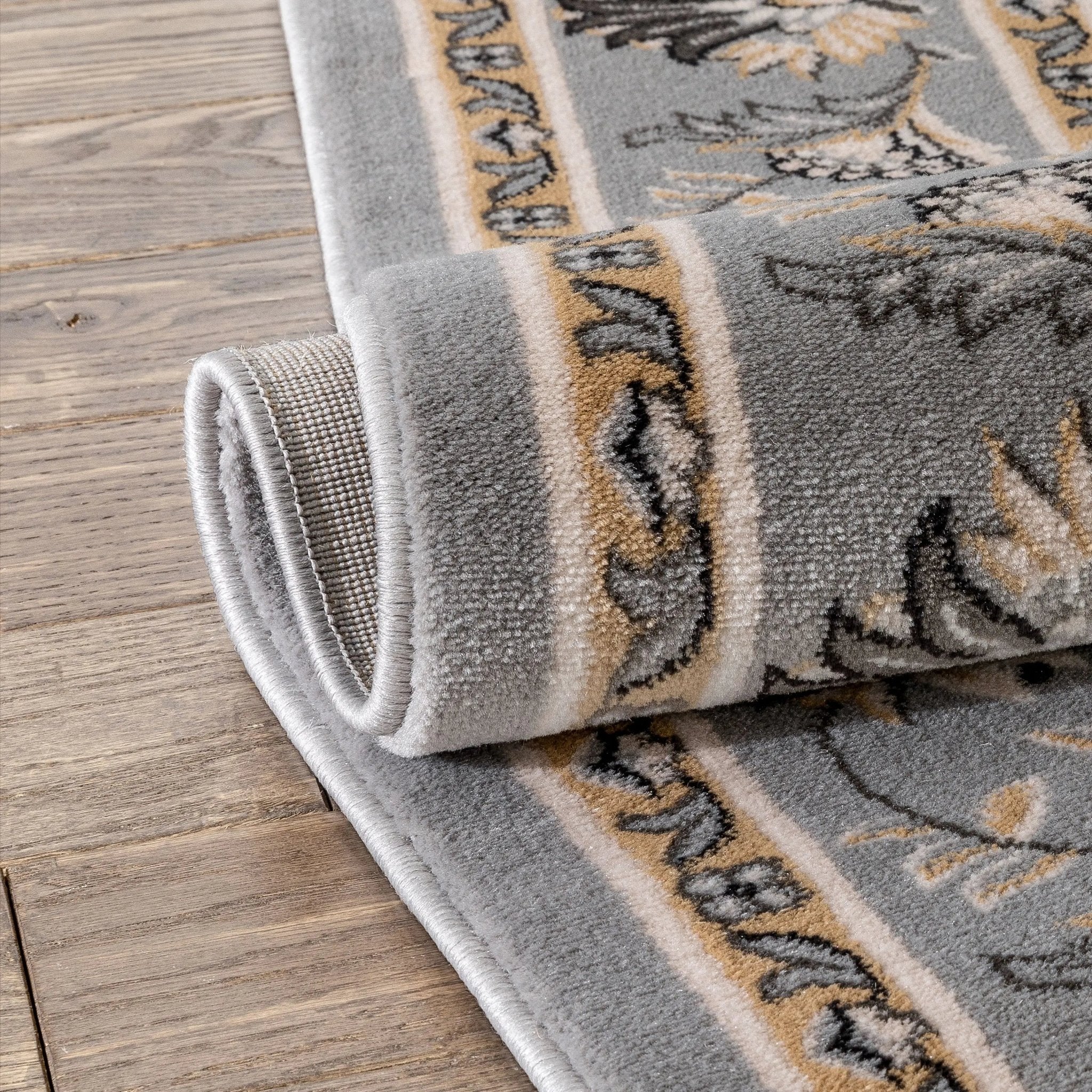 Abbasi Grey Traditional Rug Well Woven