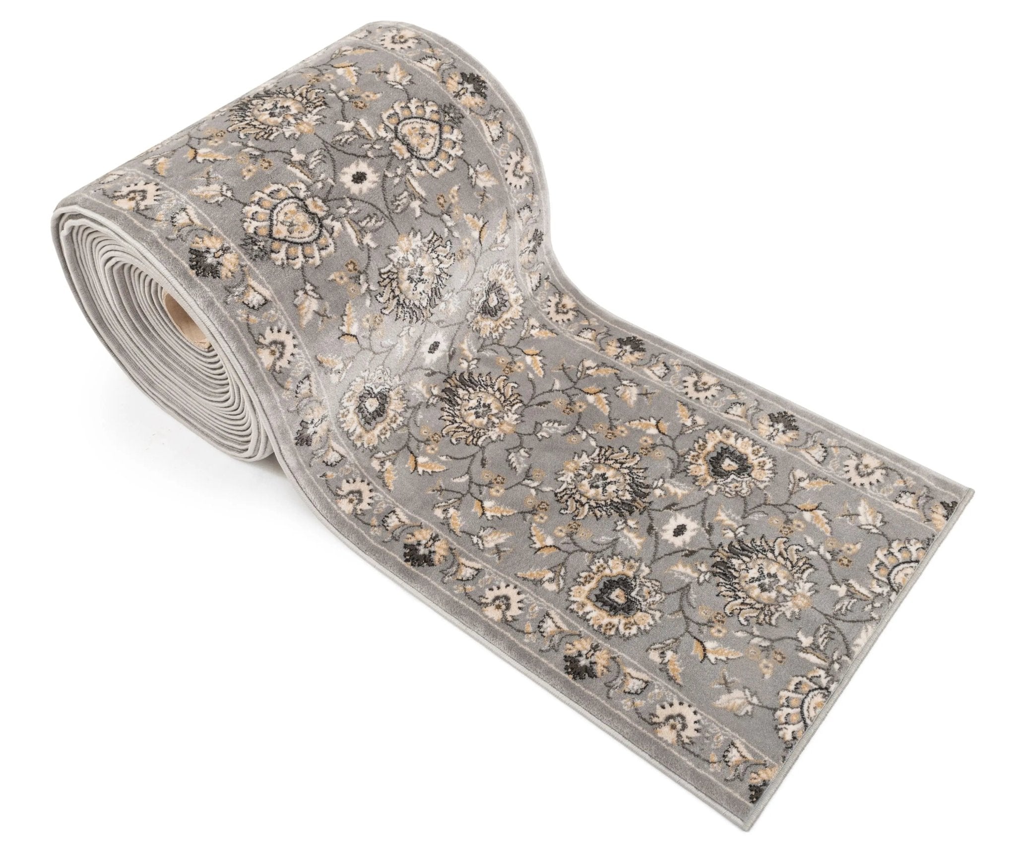 Abbasi Custom Size Runner Traditional Grey Choose Your Width x Choose Your Length Hallway Runner Rug Well Woven