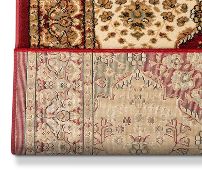 Mina-Khani Custom Size Runner Traditional Red 31 Inch Wide x Choose Your Length Hallway Runner Rug Well Woven
