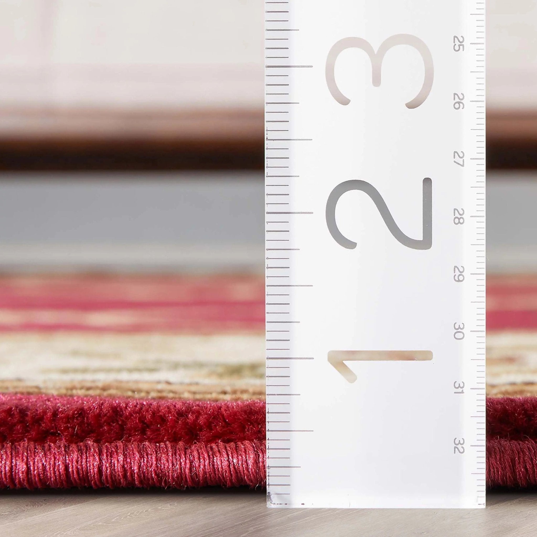 Fleur De Lis Red Formal Rug Well Woven