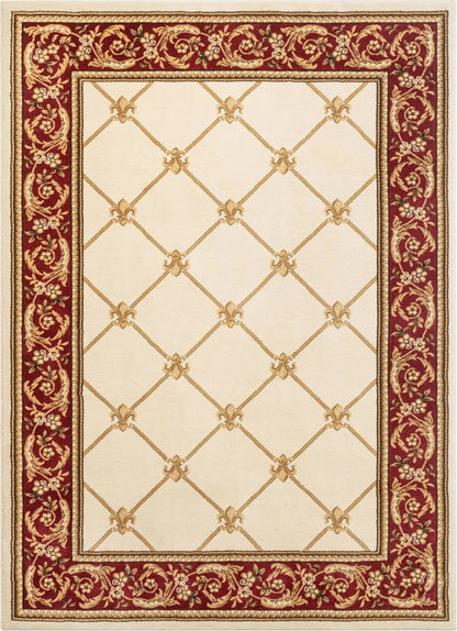 Fleur De Lis Ivory Formal Rug Well Woven