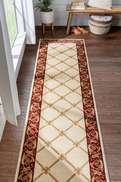 Fleur De Lis Ivory Formal Rug Well Woven