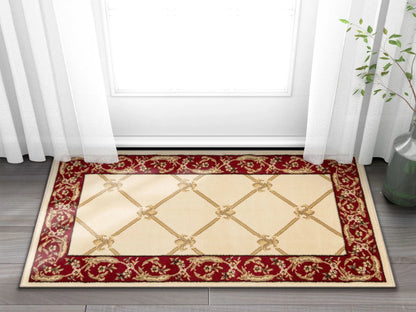 Fleur De Lis Ivory Formal Rug Well Woven