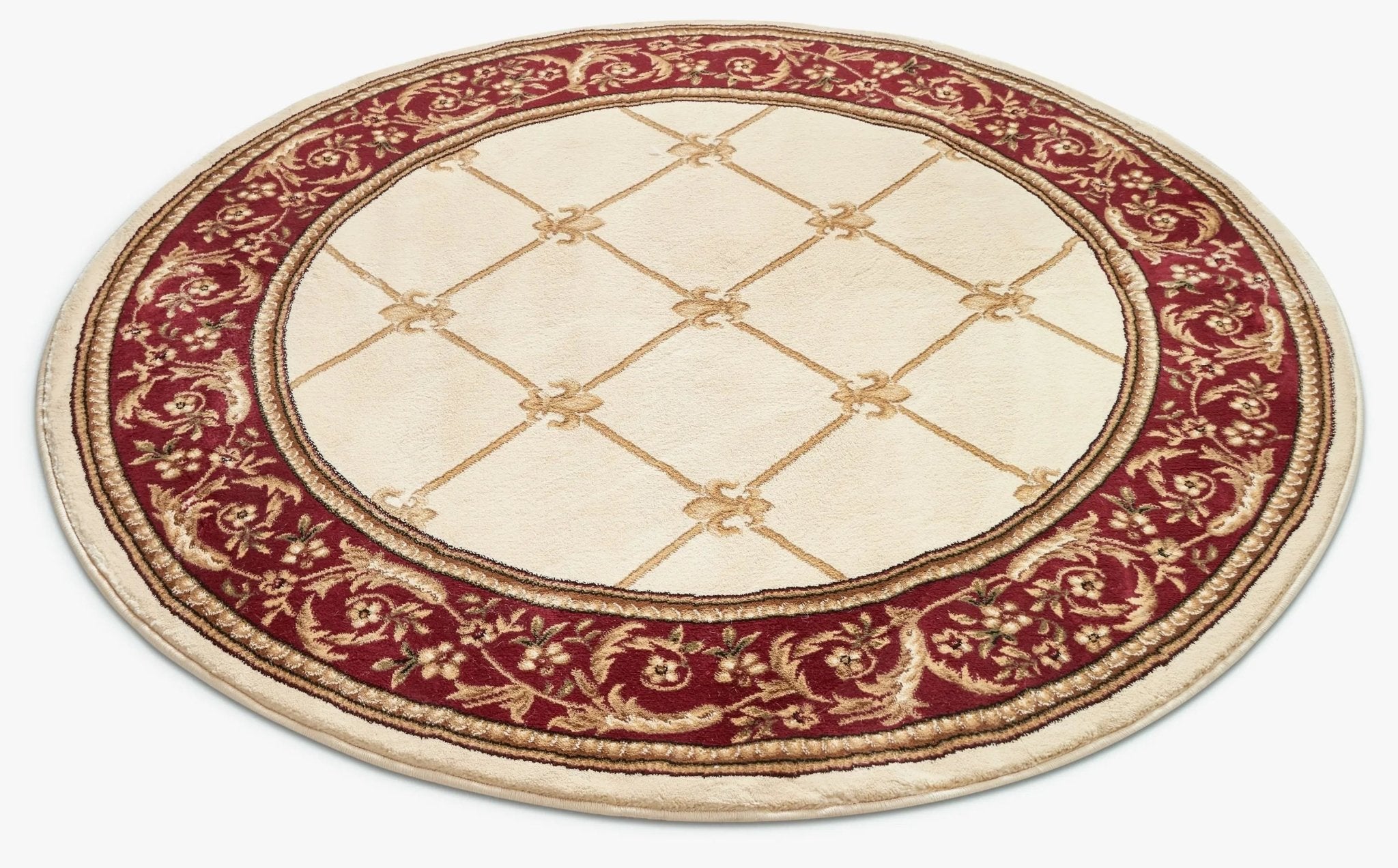 Fleur De Lis Ivory Formal Rug Well Woven