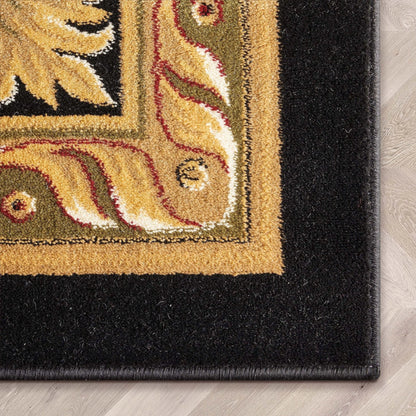 Le Petit Palais Black Traditional Rug Well Woven