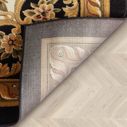 Le Petit Palais Black Traditional Rug Well Woven