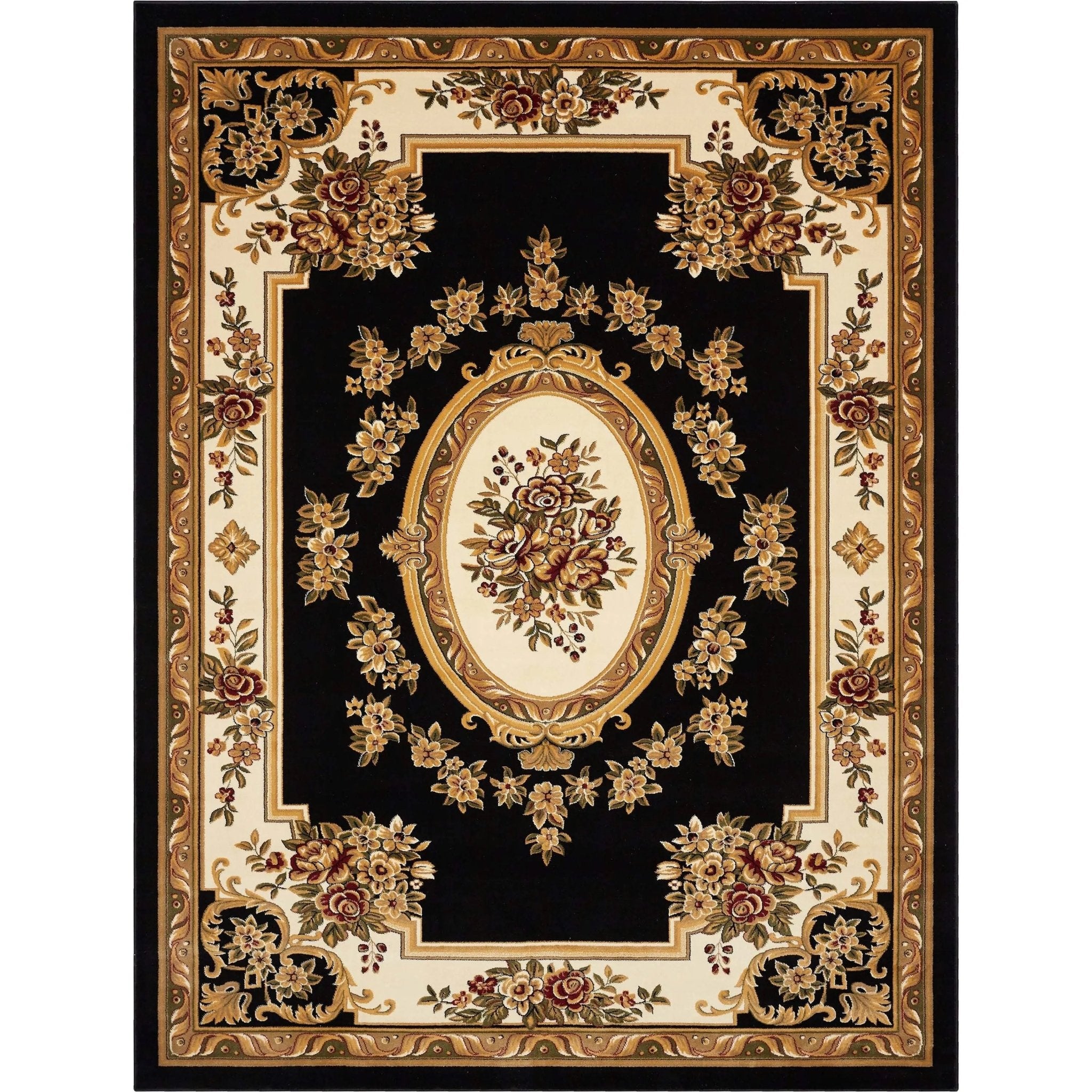 Le Petit Palais Black Traditional Rug Well Woven