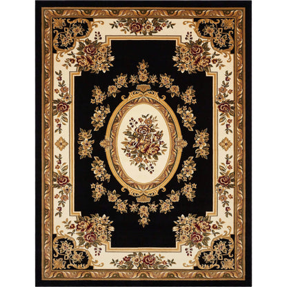 Le Petit Palais Black Traditional Rug Well Woven