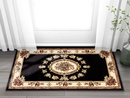 Le Petit Palais Black Traditional Rug Well Woven