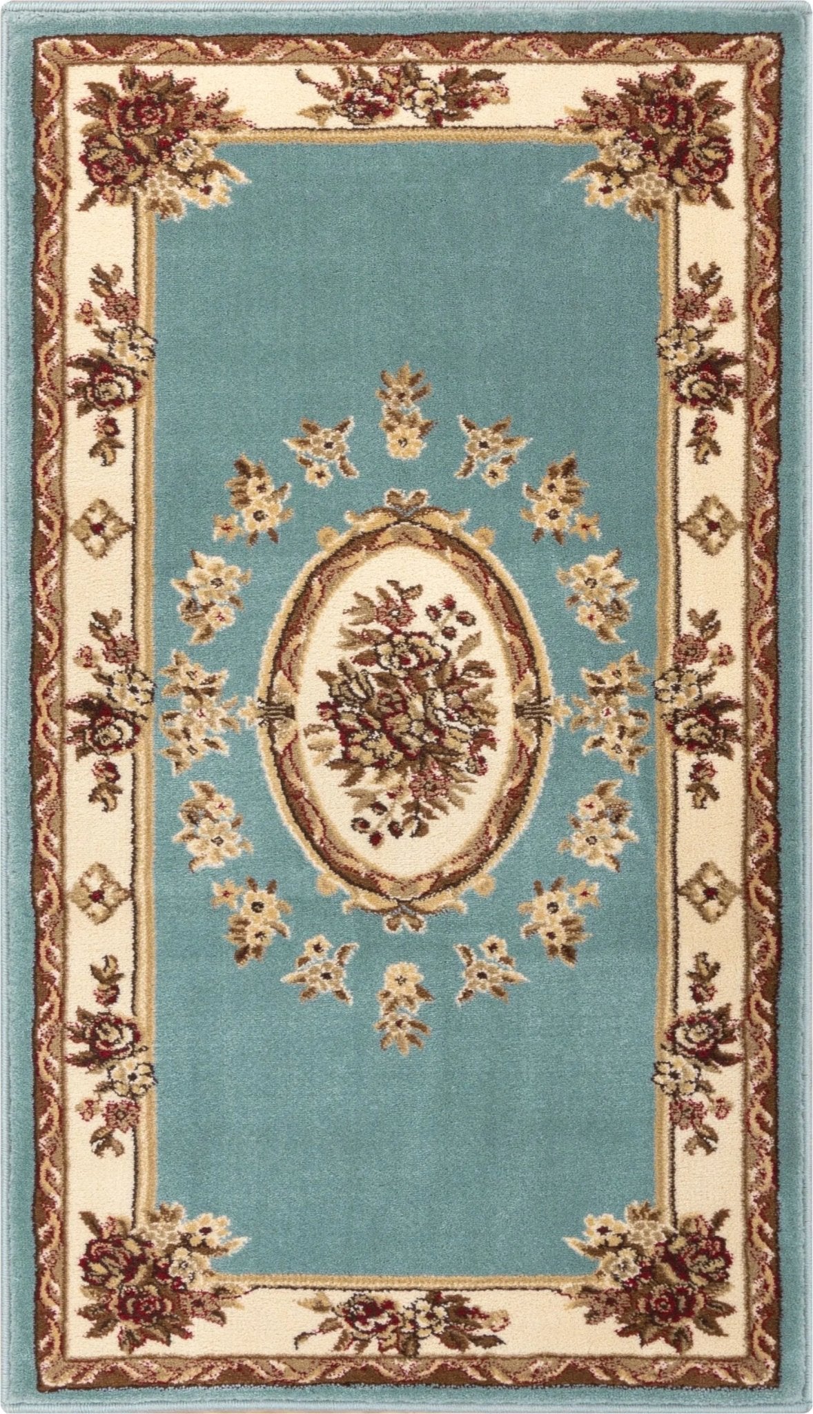 Le Petit Palais Light Blue Traditional Rug Well Woven