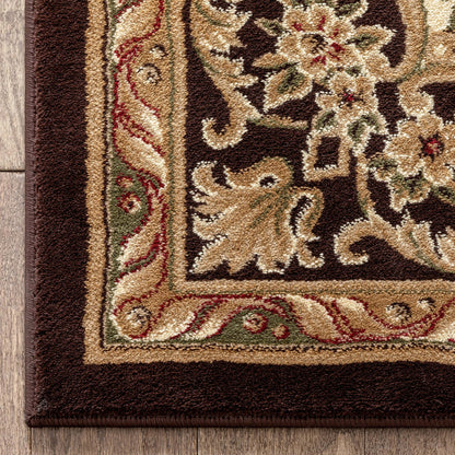 Le Petit Palais Brown Traditional Rug Well Woven